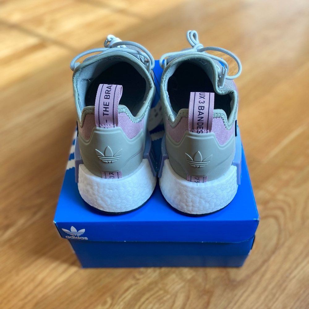 Adidas Women's Gray and Purple Athletic Sneakers - Picture 3 of 6